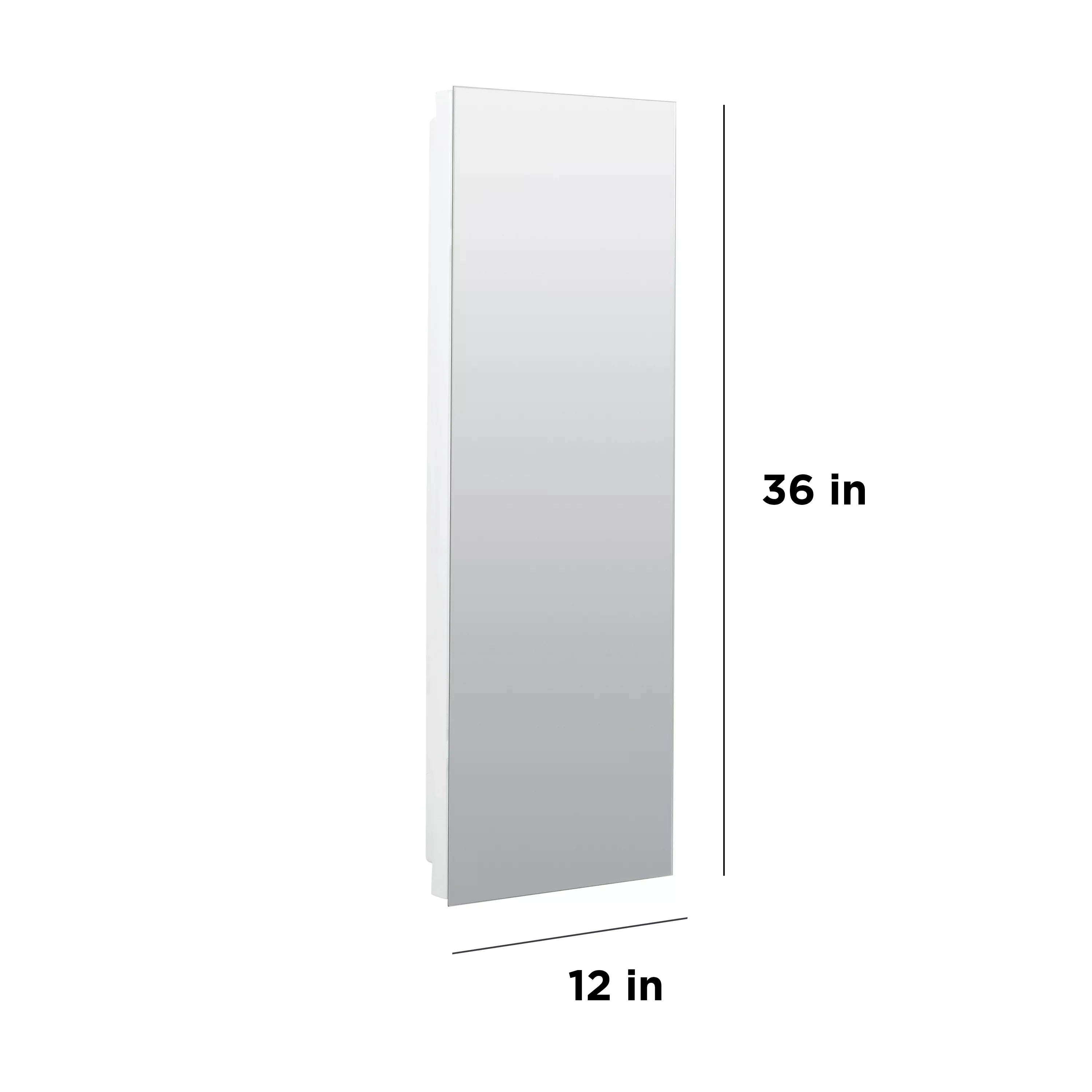 Pride x in., 36 Frameless American Rectangle, Reversible Recess-Mount 12 Mirror Cabinet, Medicine