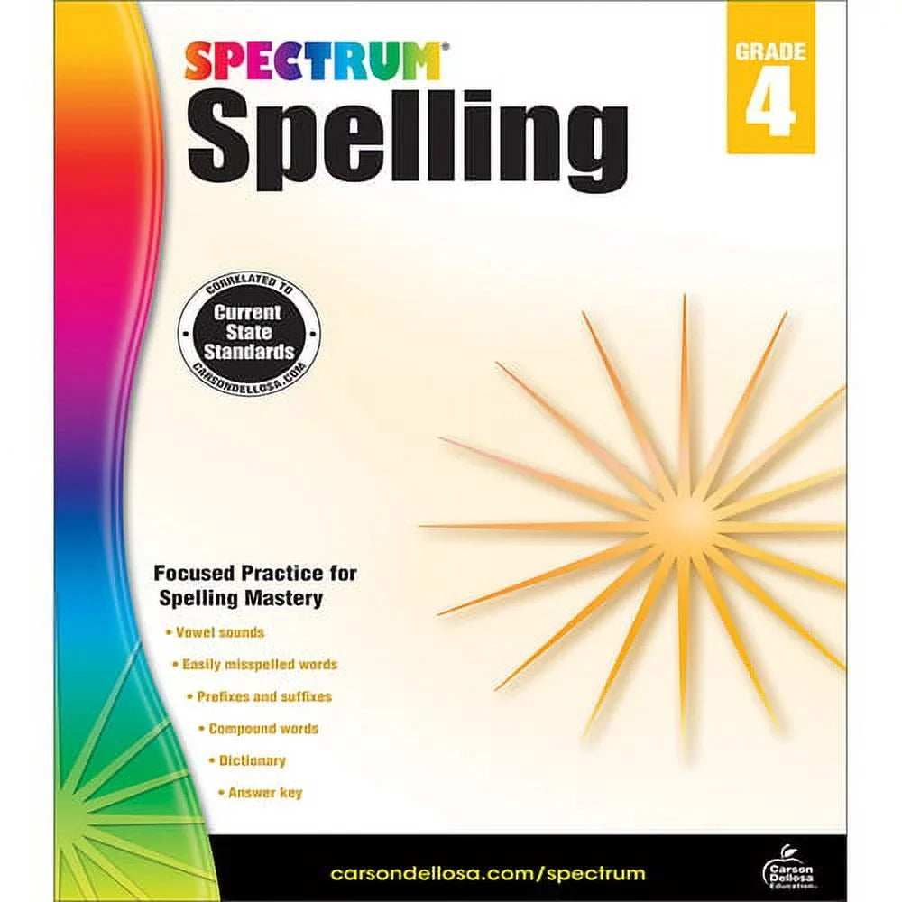 Spectrum Grade Spelling Paperback Workbook 4
