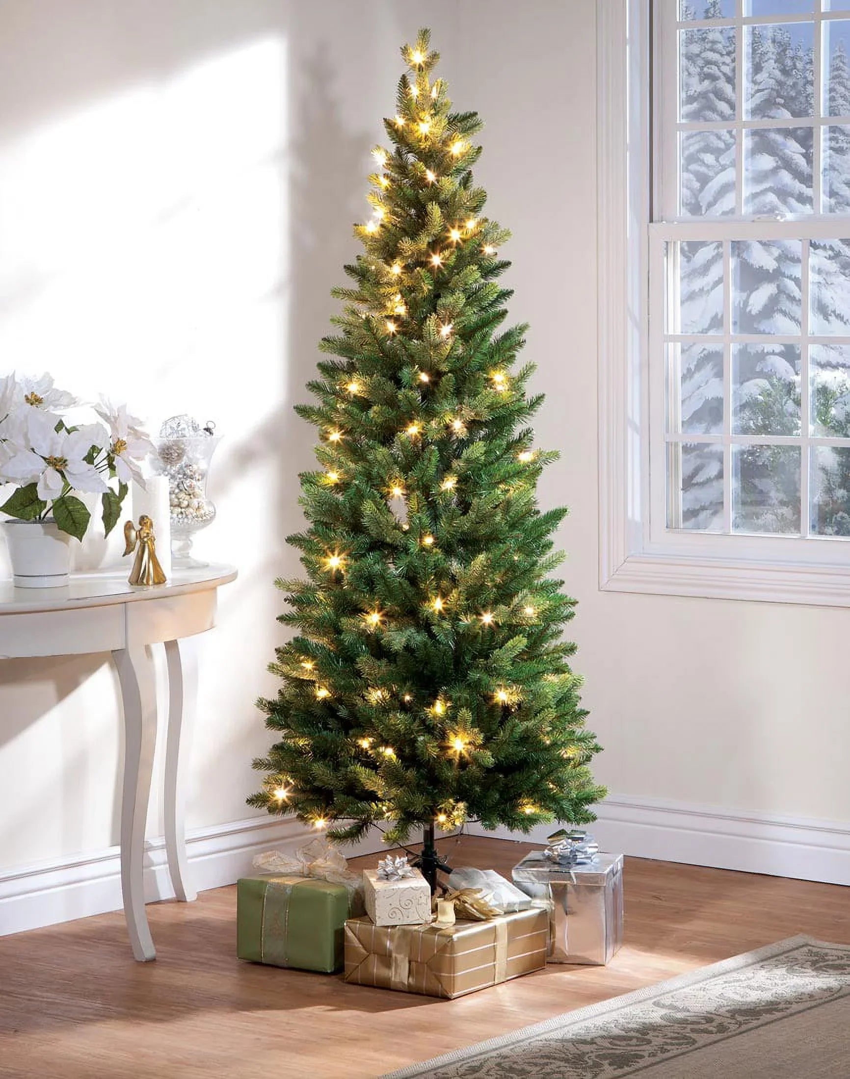 Changing Peak Pre-Lit Fraiser-Like White Christmas Tree, 6-Foot and Lights Holiday LED Multi Color Colored