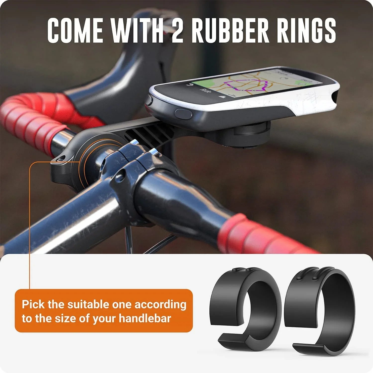 with Garmin Mount to Edge Friction Bike Adapter and Flush Flange Out GPS Quarter-Turn Compatible Front Mount