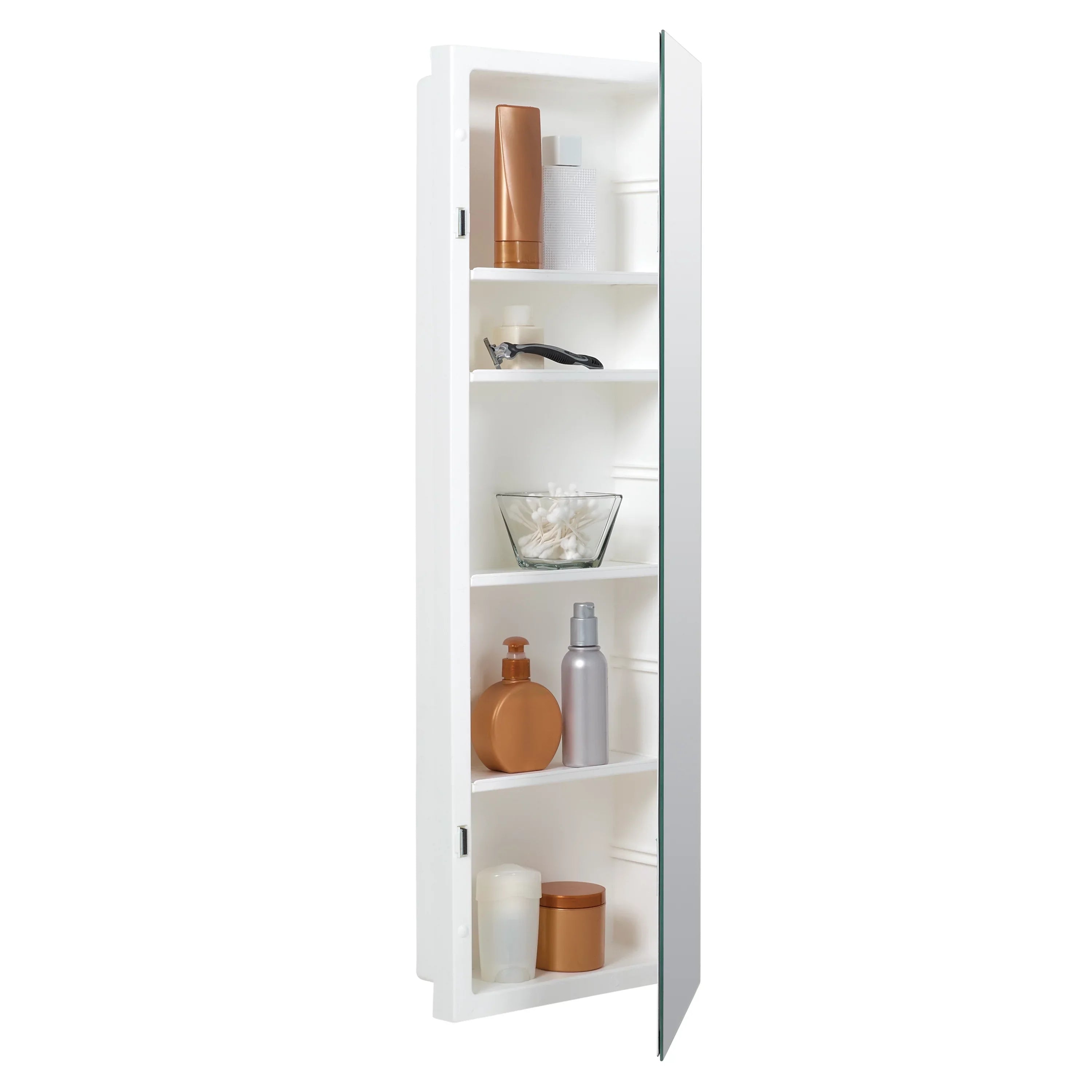 Pride x in., 36 Frameless American Rectangle, Reversible Recess-Mount 12 Mirror Cabinet, Medicine