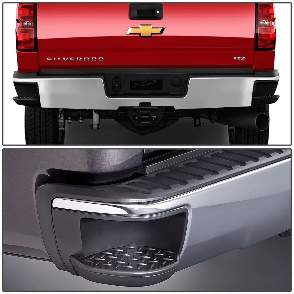 15 Bumper Rear Chevy 2018 STEPBUM-10013 Hole) Step 17 For DNA Park Corner Motoring Distance 2014 GMC Silverado 16 / to Chrome Sensor Sierra (No