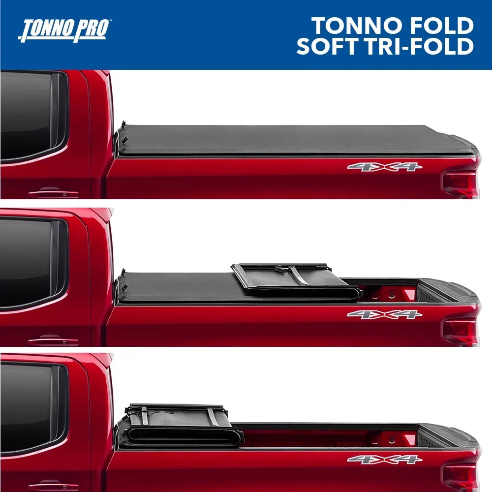 2023 Tonneau Fold, 2019 Pro Soft Fits Tonno 1" | 42-318 Ranger Folding | Bed Cover Bed 6' Truck (72.7") - Tonno