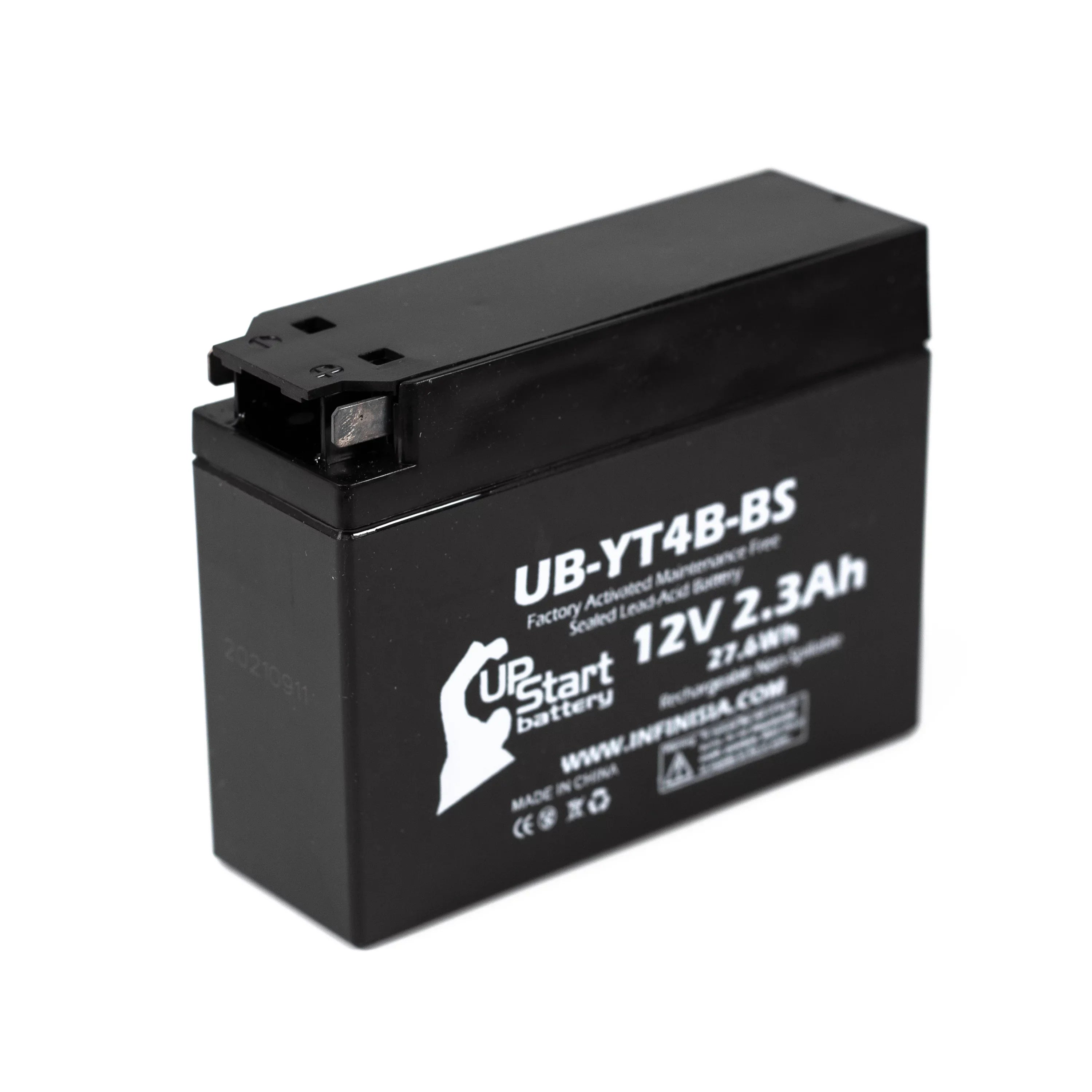 Yamaha 12V, 2.3Ah, Factory Battery UB-YT4B-BS Motorcycle Activated, 400CC Free, Battery UpStart 4-Pack for 2008 - Maintenance SR400 Replacement