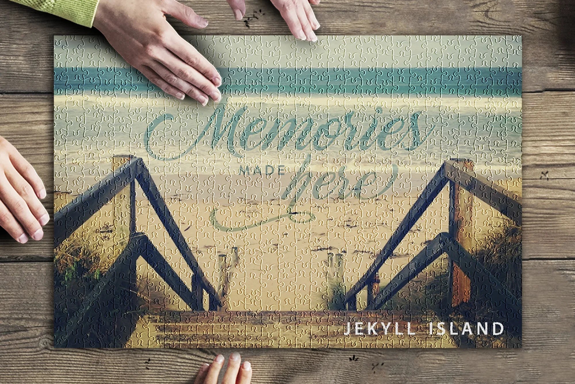 Jigsaw Jekyll Premium I Puzzle You Family, 500 Staircase, Love Adults in Made (19x27 and and Georgia, Sentiment the inches, Back, Sandy Island, Beach Beach for to Piece USA)