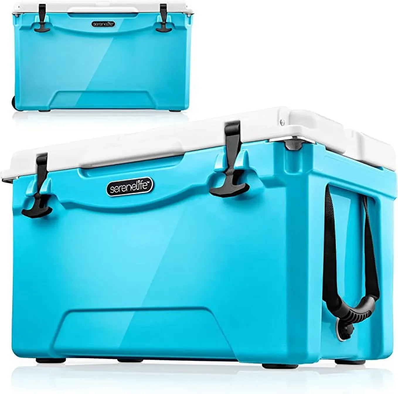 Travel Quart Cooler Cooler Box (Blue) Ice Lightweight Heavy-Duty 25 SereneLife Handles, W/ Portable