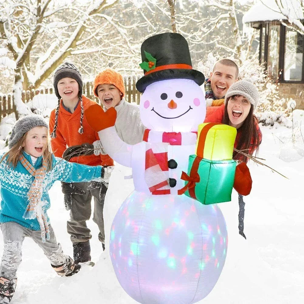 Airblown Decor Christmas LED Xmas Home 5ft Family Decor Prop Holiday for exterior Snowman Decoration Lawn Inflatable Lights Garden Yard Party
