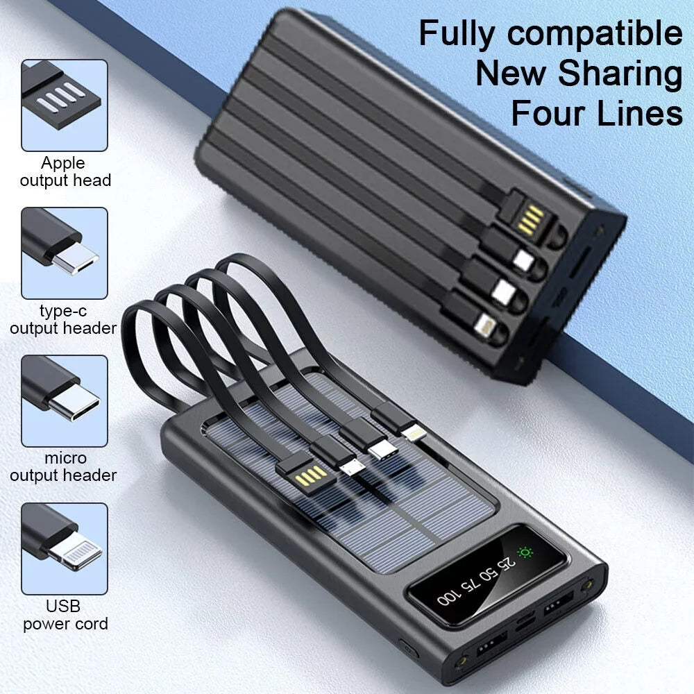 9000000mAh Portable External Bank Power Waterproof Solar Battery Charger