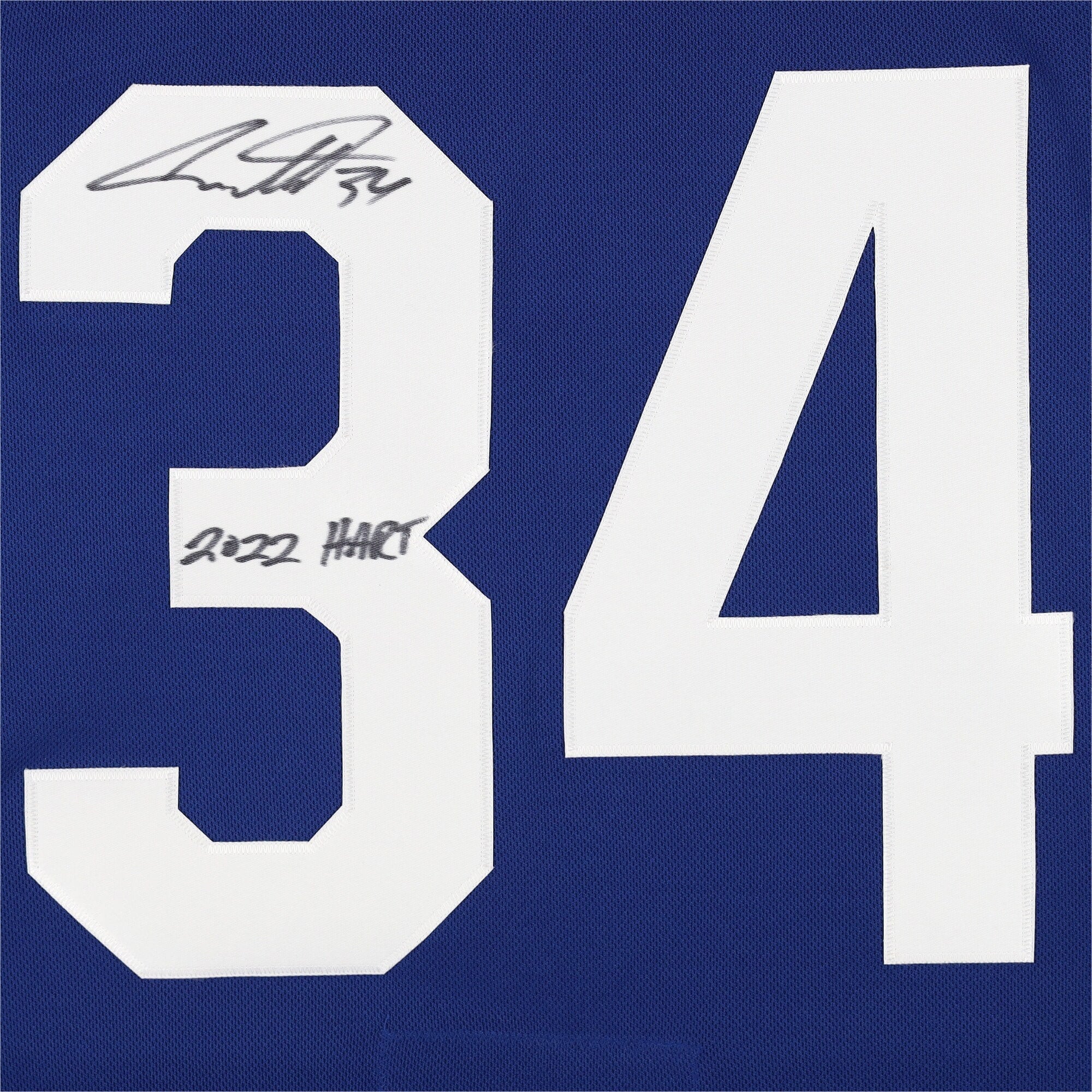 Jersey Auston Blue Trophy ''2022 with Hart Toronto 2022 Winner Hart'' Authentic Leafs Matthews Autographed Maple
