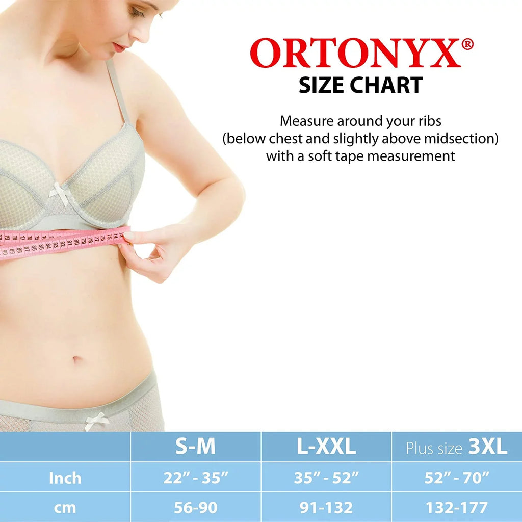 of Dislocated / Post-Surgery Chest Broken Wrap Comppression Cracked, Black 6.25" ACOX5226-BK-3XL 3XL ORTONYX Unisex Plus Brace Fractured, Rib Elastic Rehabilitation - Belt dimension - Ribs Aid Support