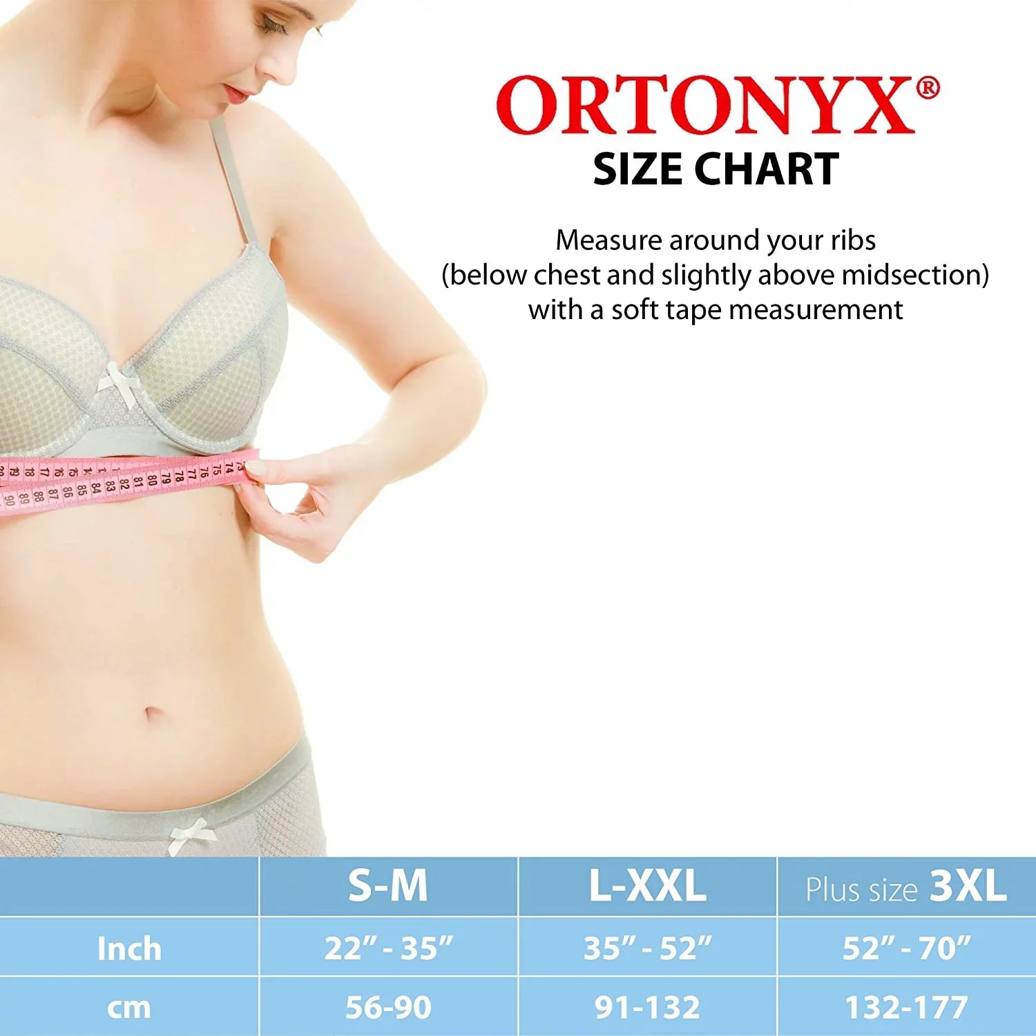 of Dislocated / Post-Surgery Chest Broken Wrap Comppression Cracked, Black 6.25" ACOX5226-BK-3XL 3XL ORTONYX Unisex Plus Brace Fractured, Rib Elastic Rehabilitation - Belt dimension - Ribs Aid Support