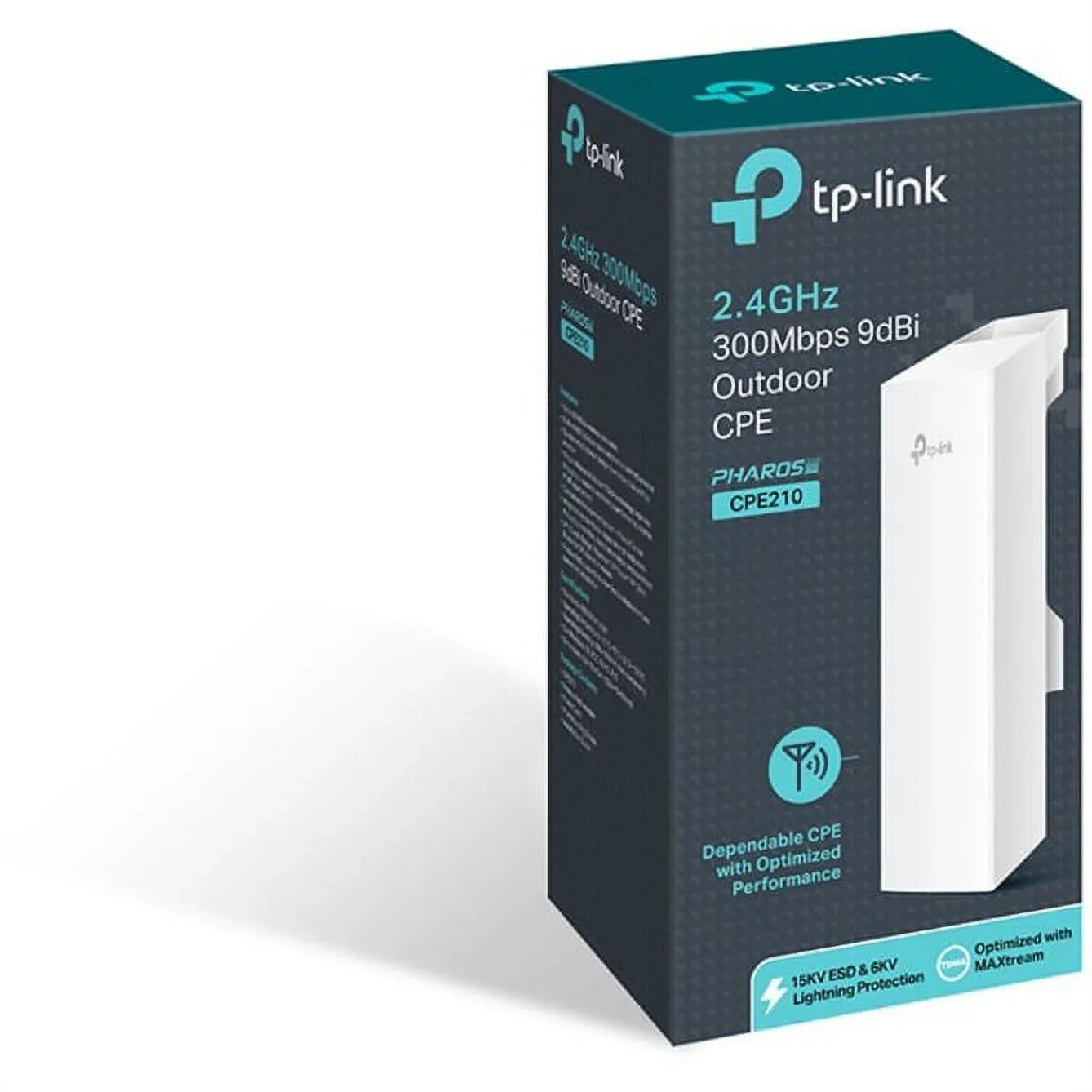 PoE | (CPE210) Control | Bridge 2.4GHz exterior | Transmission to Point Free Passive N300 Long w/ Wireless for Pharos Range CPE Injector PtP | Powered PoE and 9dBi, PtMP Point 5km+ TP-Link