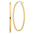 Earrings Oval Hoop 14k Square Polished Tube Yellow Real in Gold 2mm