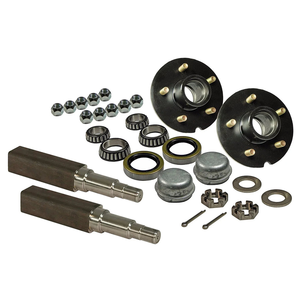 Includes (2) Pair 5 Bearings 1-3/8 Stock of 1-1/16 Hub Tapered Spindles - Assemblies &amp; Inch 5-Bolt Inch Inch Square To Trailer on