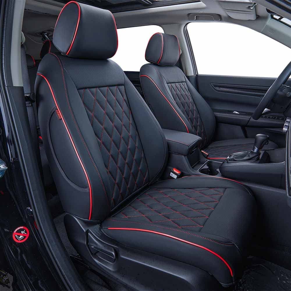 2020 Car Fit Leatherette(Black 2019 HRV Sport,EX,EXL,Touring 2022 Full Set Red Custom - with Covers HRV EKR Honda Seat 2021 Piping) for