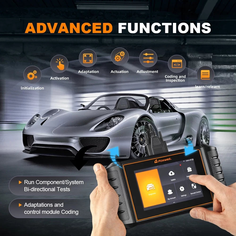 Diagnostic All Reader System Automotive Scan Tool Bi-Directional Scanner FOXWELL All Code OBD2 Reset