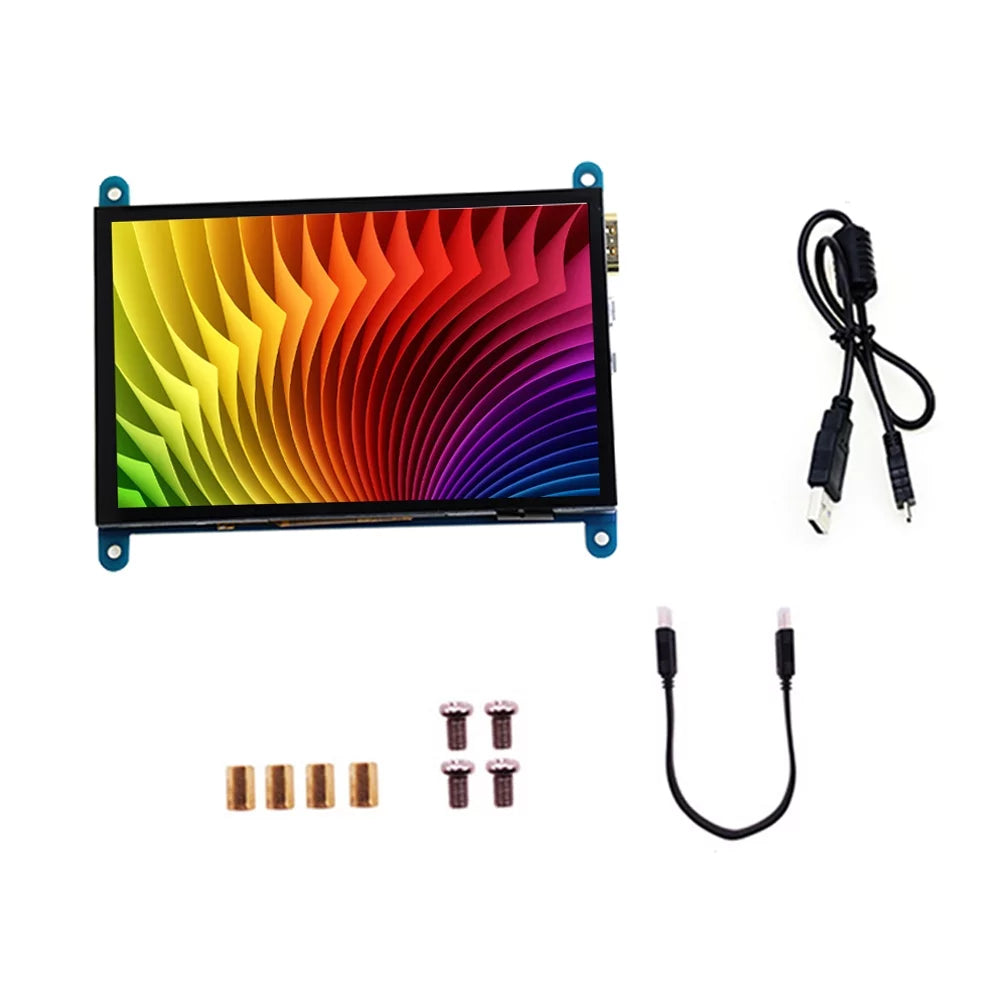 Compatible Inch 5 Monitor Capacitive Portable 800*480 Tool Display Resolution Small Raspberry HD USB Andoer with HD Touchscreen Interface with Pi