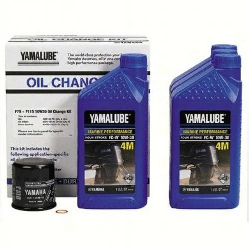 Outboard LUB-MRNMD-KT-11 Kit, 4) Yamaha Motor; F75 LUBMRNMDKT11 F115 10W-30 - (Pack Change Of Oil