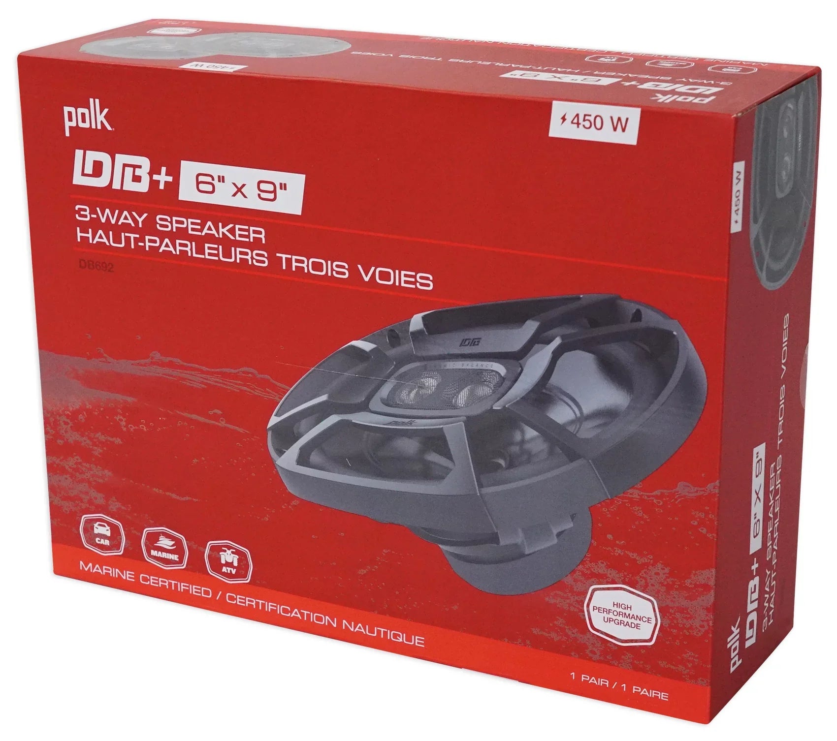 Marine/ATV/Motorcycle/Boat DB692 450w Polk Audio Speakers+Headphones 2) 6X9" Car