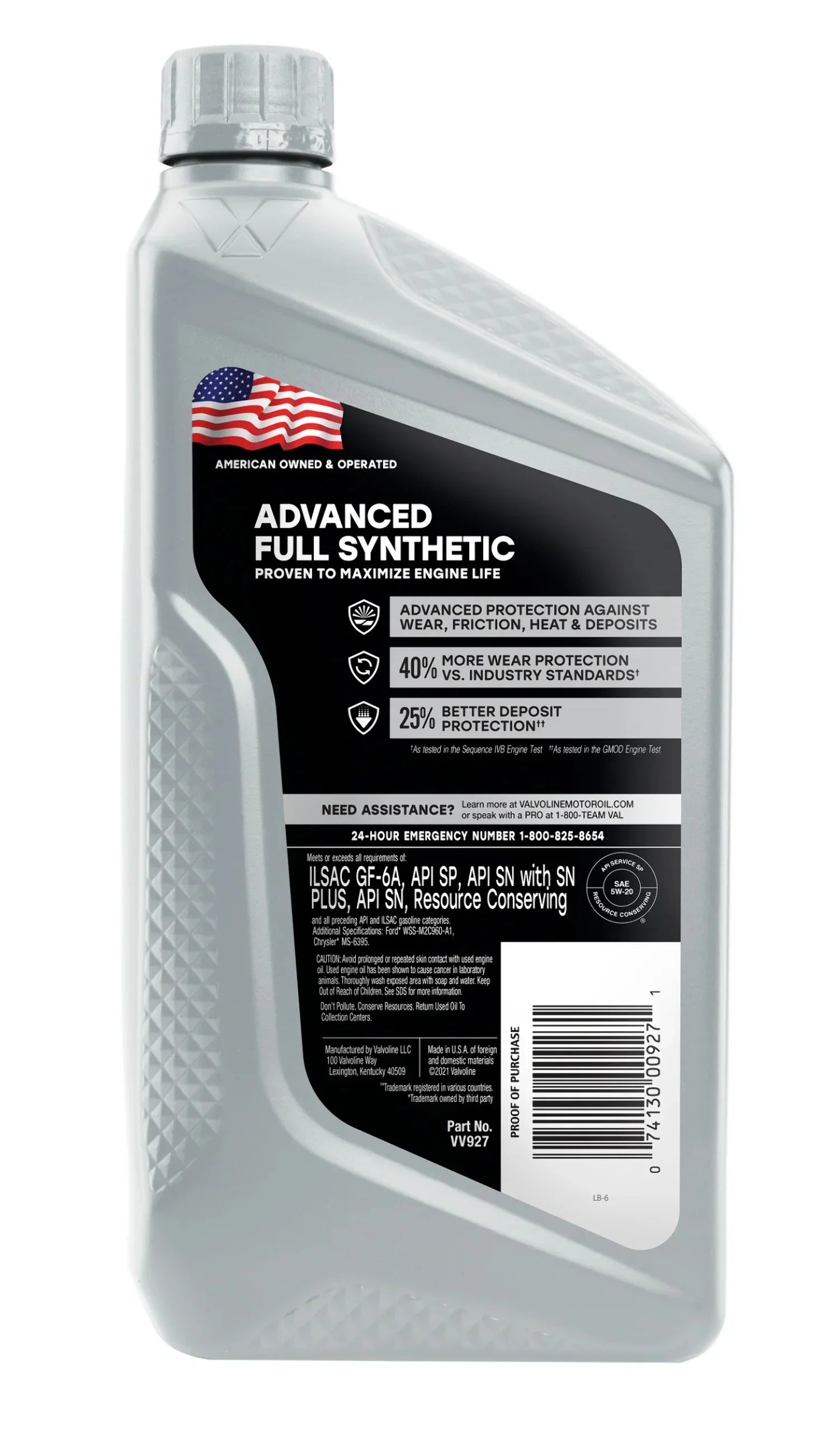 Valvoline Full Synthetic Advanced Oil 5W-20 Motor SAE