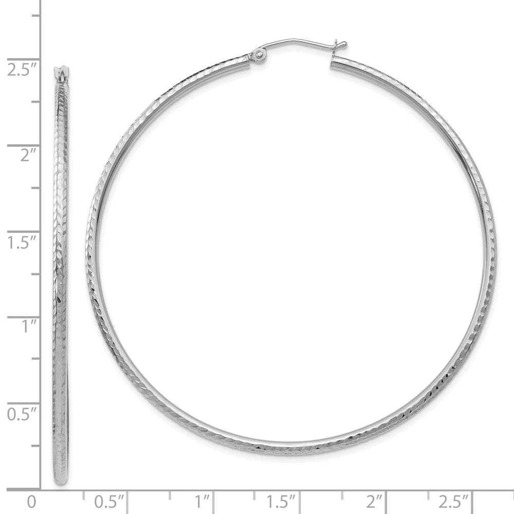 Women Earrings; and White Teens; 14kt for Hoop Adults and Tube Diamond-cut Real for Men Gold 2mm Round