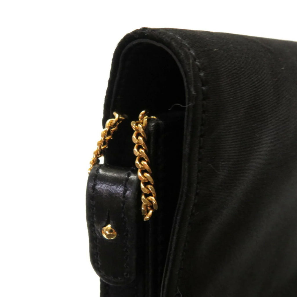 Cooktail Gold Bag Hermes 0034 Pre-Owned hardware Shoulder HERMES Black Satin (Good)