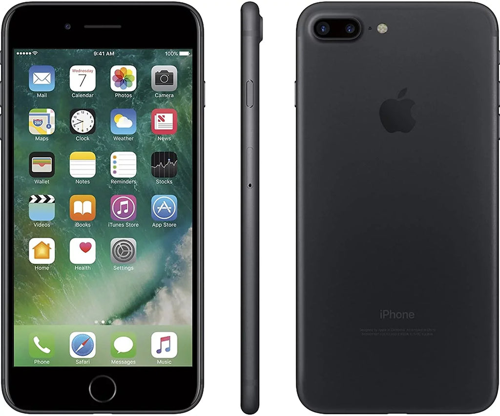 Fair) Plus Smartphone 7 Matte 5.5" Pre-Owned iPhone GSM (Refurbished: (AT&T/T-Mobile Unlocked A1784 256GB Compatible) Black