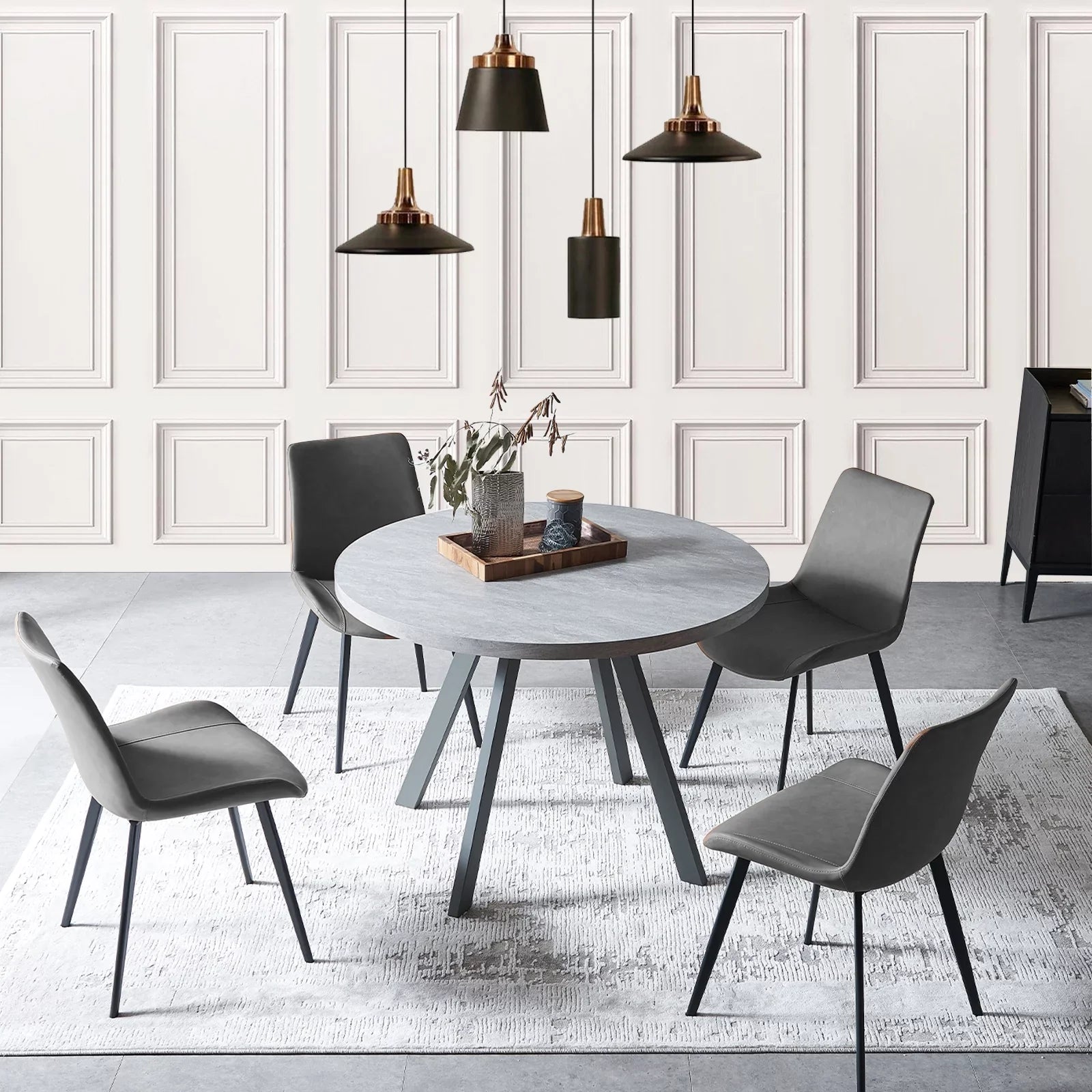 Dining Leisure INCH, Space Saving Round Table, Century Table Table 35 Dining Modern Coffee Mid Set, Round