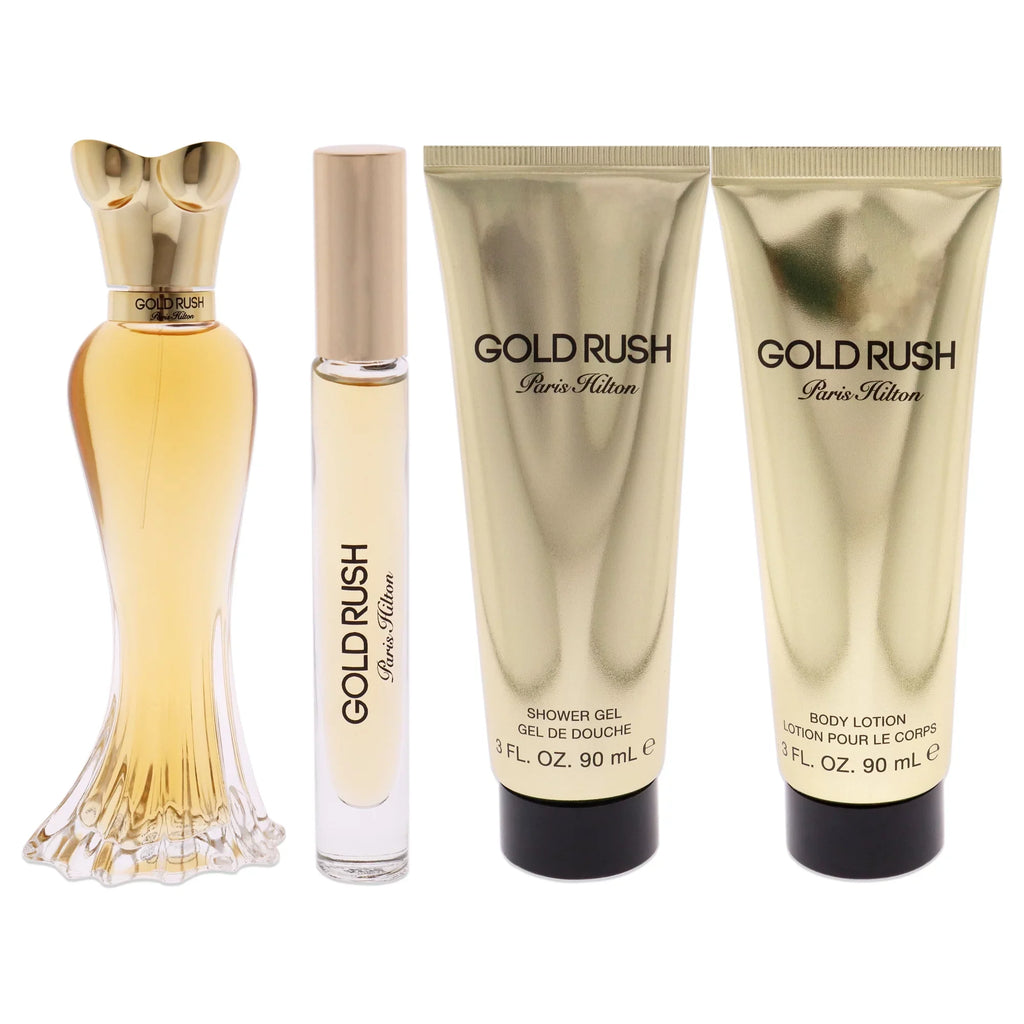 for Set Gift Rush Gold 4 Paris Women, Hilton Pieces Perfume