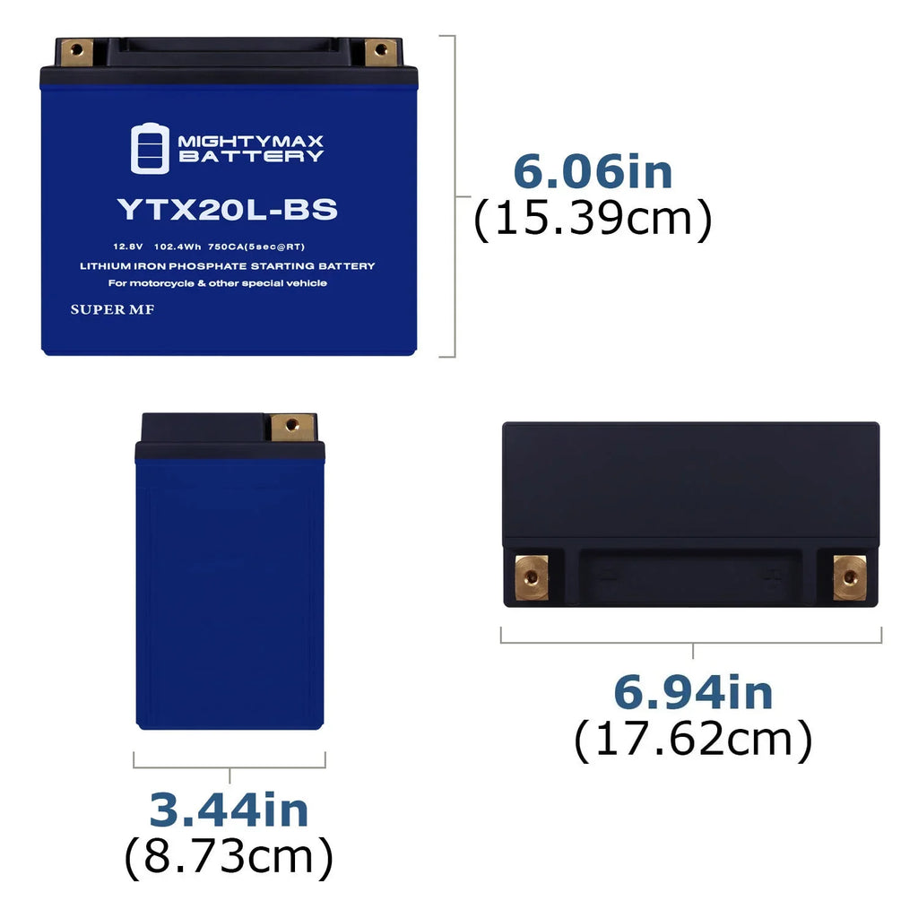 STX 97-03 Battery with Kawasaki compatible YTX20L-BS JT1100 Replacement Ski Jet Lithium