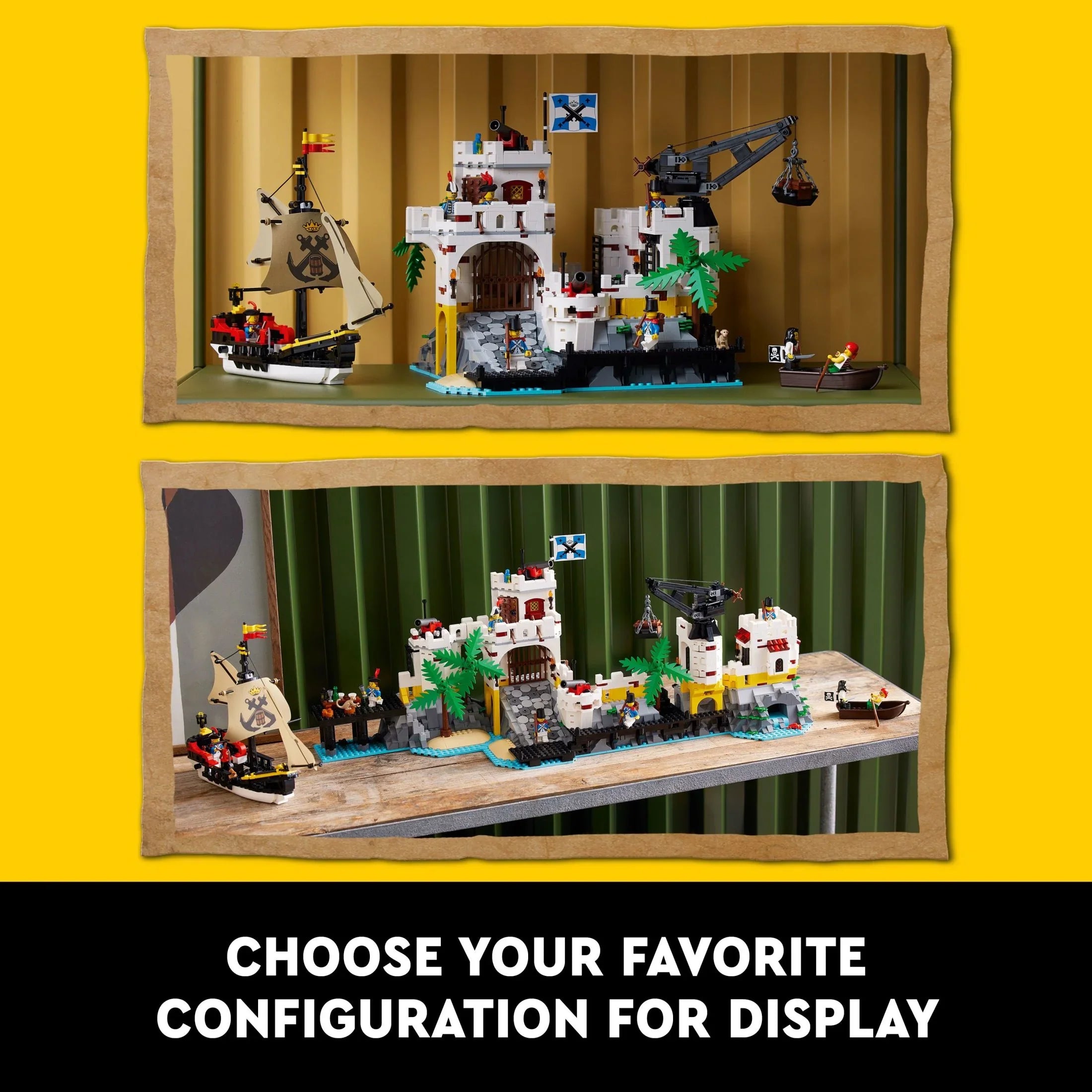Nostalgic Fortress and Includes Building Décor, Gift Minifigures, Project, LEGO a Idea Rewarding Icons Office 10320 Ship Pirate Kit, Gift, Who 8 Love Home Adults Pirate Eldorado for