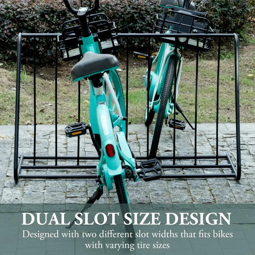 Bike Bicycle YGDU 6-Bicylce Black Holder, Capacity Stand/Grid Rack Double-Sided Steel Storage Parking Pipe