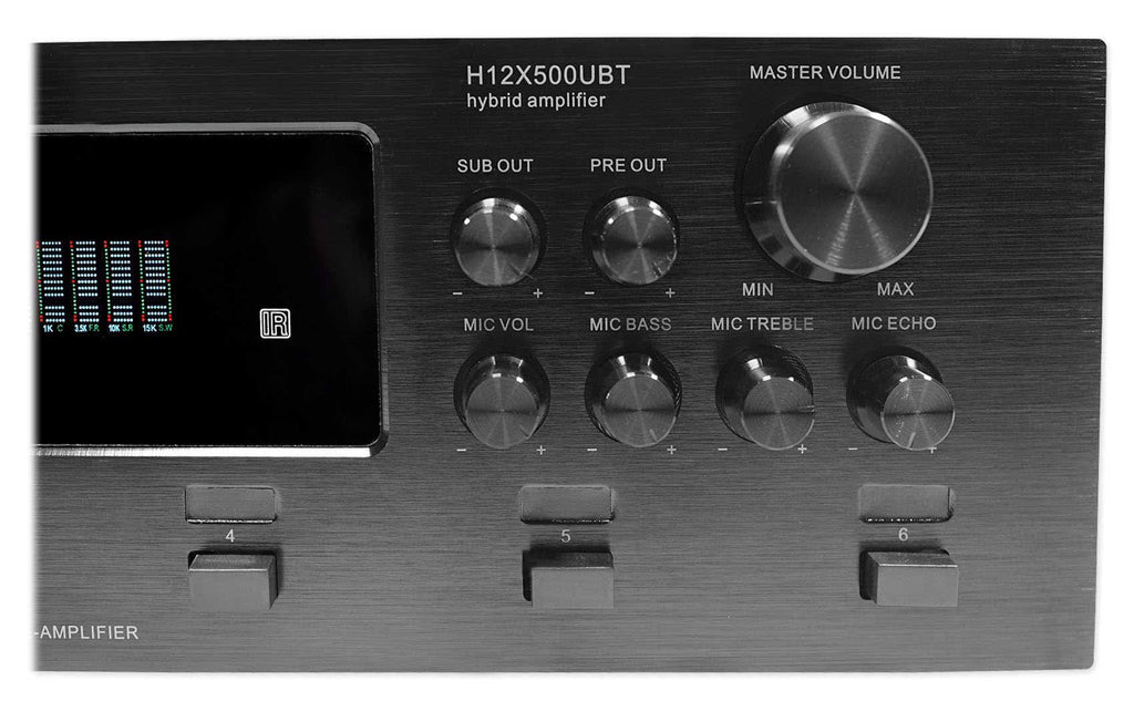 Ceiling 6.5" Receiver+12) Speakers+EQ Home Black 6-Zone, Theater 6000w Bluetooth