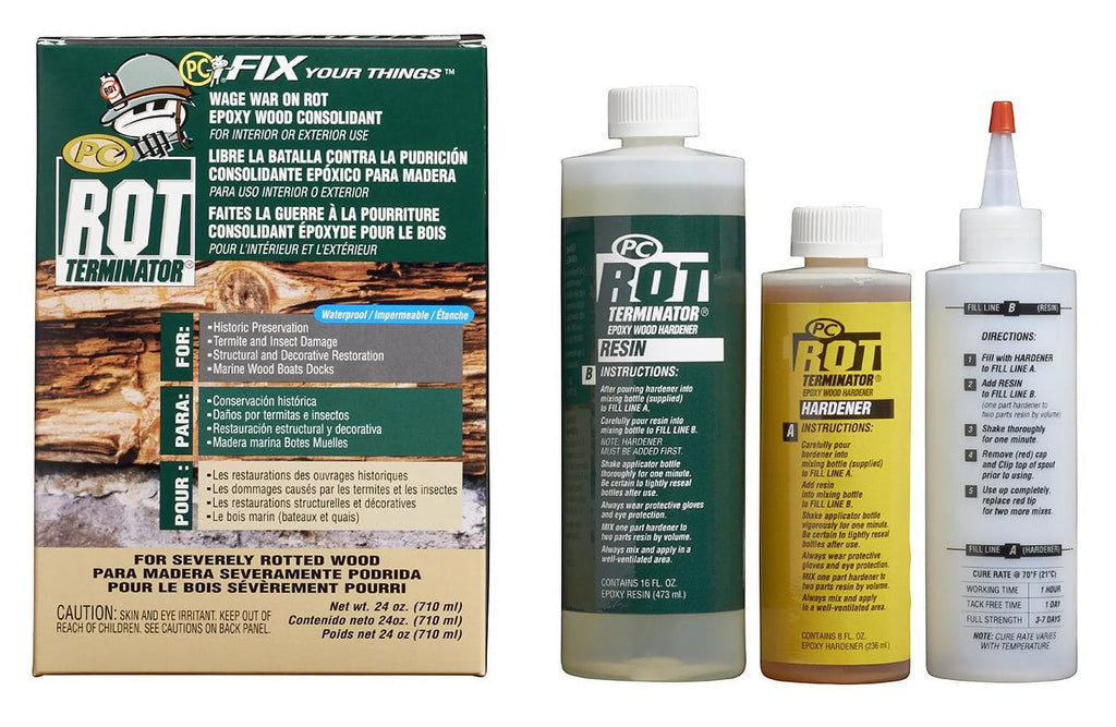 Terminator 24oz PC Epoxy in Bottles, Hardener, PC-Rot Products Two 240618 Wood Two-Part Amber