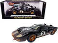 1966 II #2 MK Shelby Model by Race Diecast Silver with Collectibles (Dirty Black Car Stripes 1/18 After GT-40 Version)