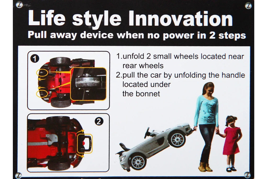 12V Ride-On R/C with Remote Kiddie Car | Metallic Electric Parental Roadster Kids Black