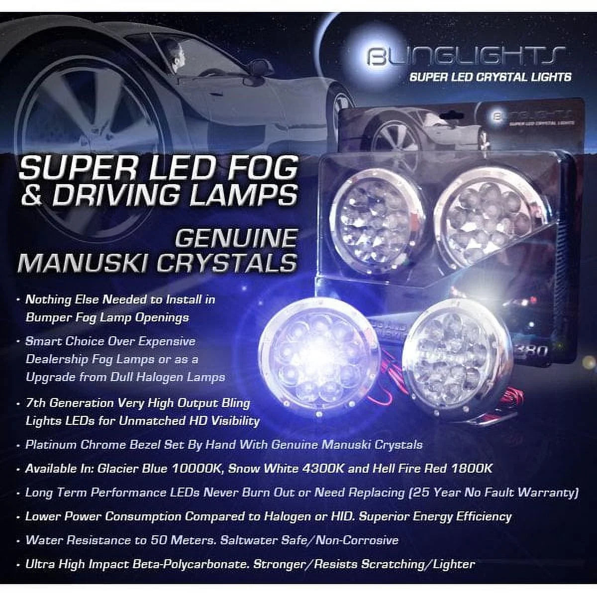 2007 2008 R171 Mercedes 2005 SLK280 2009 Lamps 280 Lights SLK Kit LED 2006 Fog Foglamps Driving For