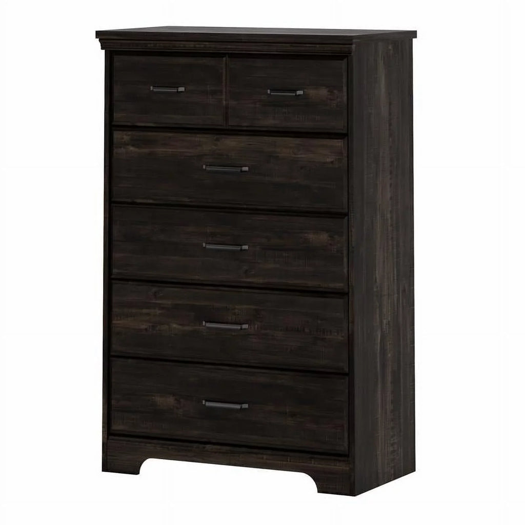 Black Shore Versa South Dresser 5-Drawers Traditional Rubbed