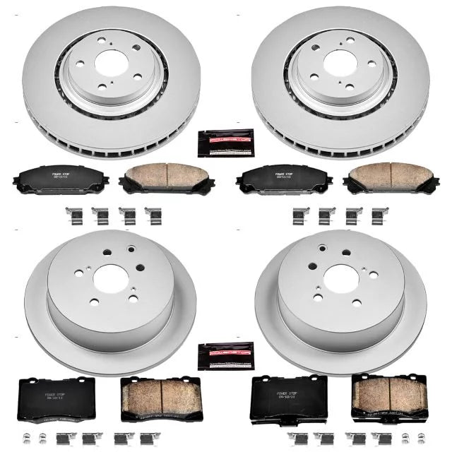 2019 Highlander Coated Geomet Front Kit Fits & Rear Brake CRK5828 Power Toyota Stop