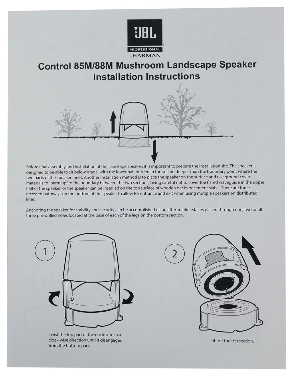 '+ 8" Landscape (5) 70v 88M CONTROL JBL Speakers Commercial exterior Amplifier