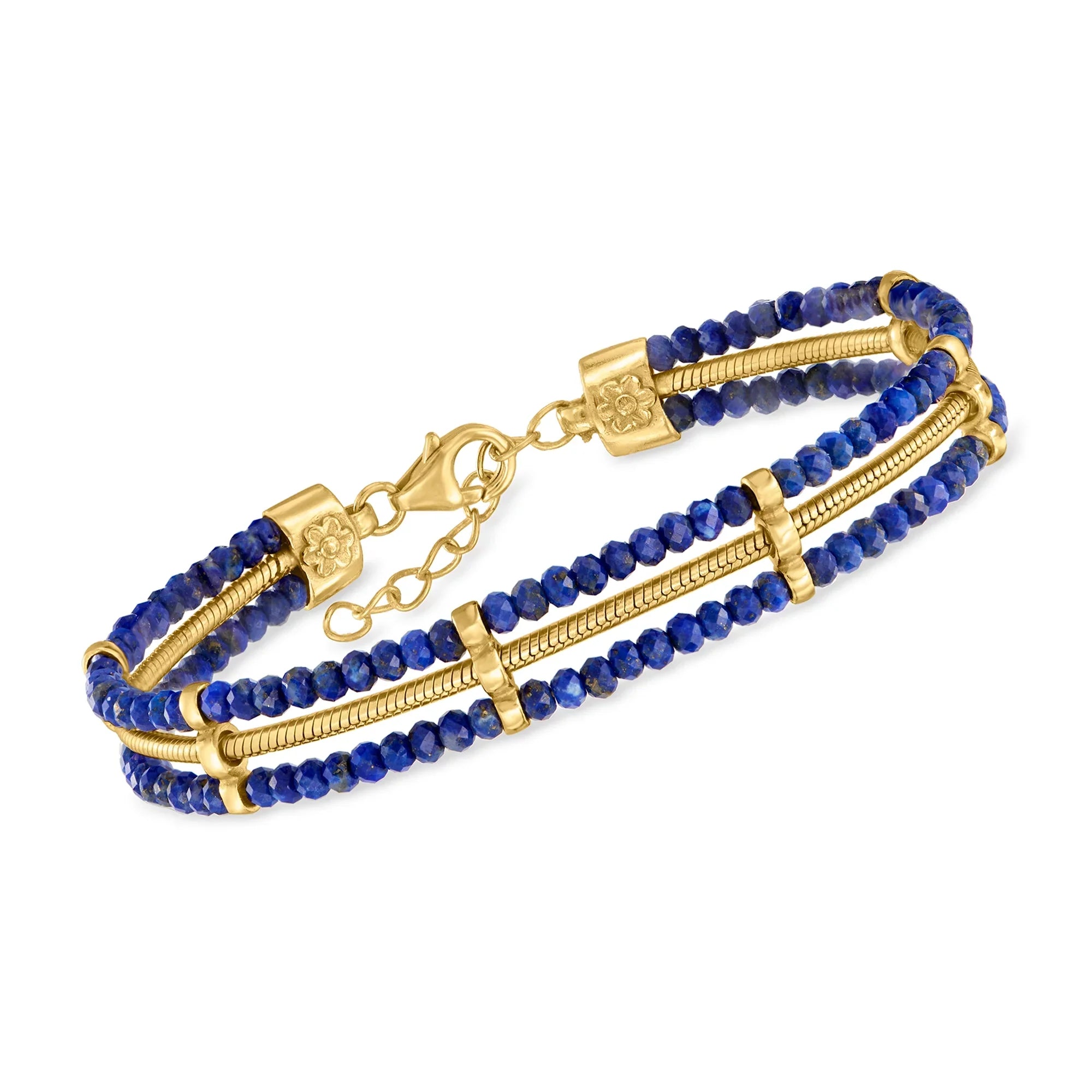 Adult 18kt Ross-Simons Sterling, Snake-Chain Lapis Over Bead and Bracelet Women's, in Gold