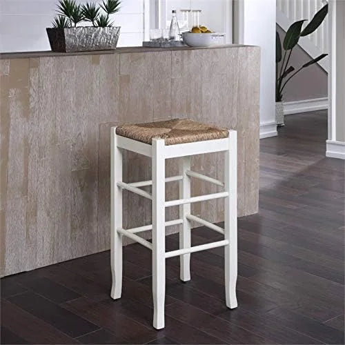 Stool Of Rush 2 Stationary White 29" In Square - Bar Set