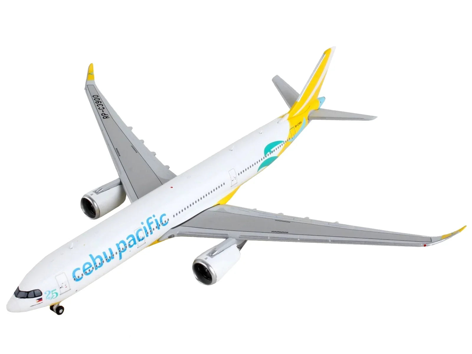 A330-900 by White Yellow Diecast Airbus GeminiJets and Commercial "Cebu Airplane Pacific" Aircraft Model 1/400