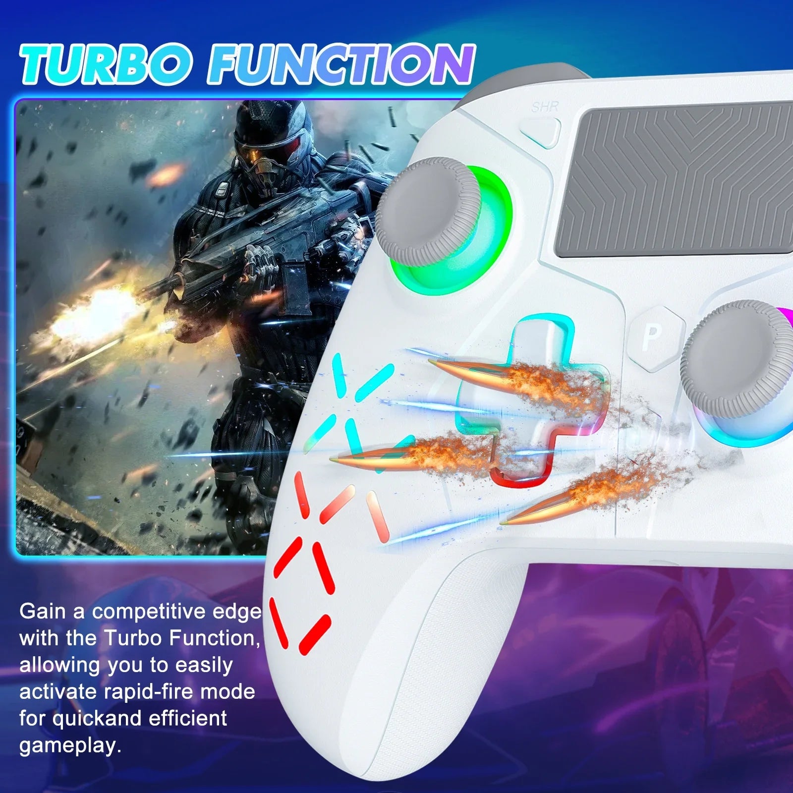 Compatible Light Playstation Wireless Adjustable with for LED (White) with 4 Controller /Slim/Pro RGB PS4,