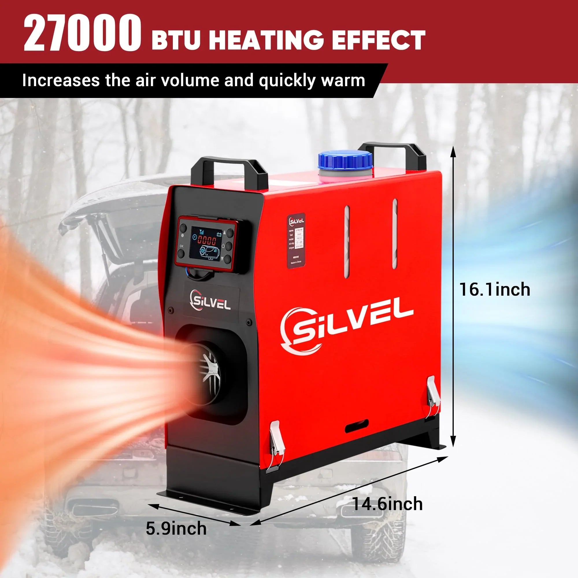 Remote Heater Heating Control, Fast Heater, LCD 8KW Heater, Motorhome Diesel for Trailer, 12V Diesel RV, Camper, Air & All-in-One Tent, with Truck, Portable Diesel Car, Monitor