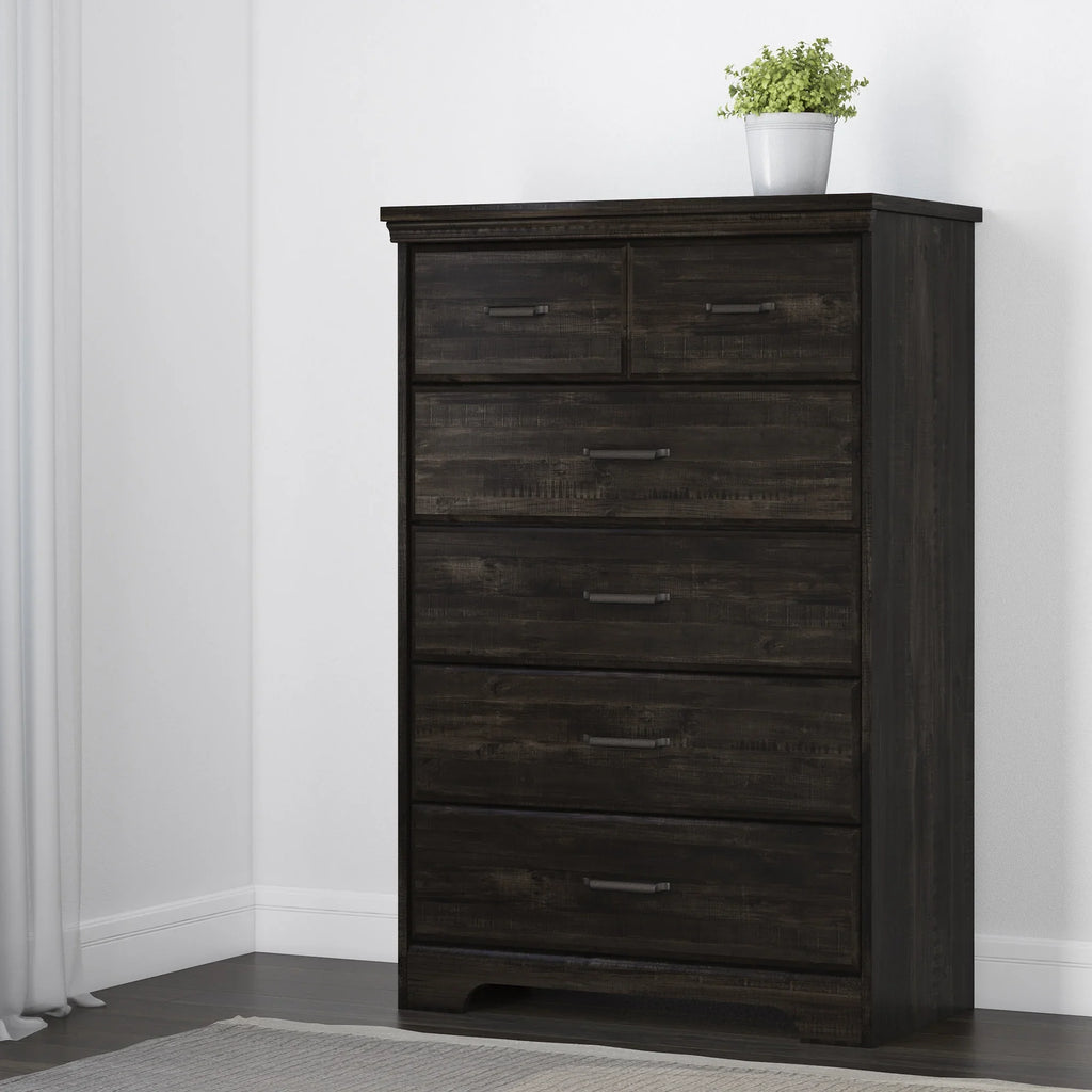 Black Shore Versa South Dresser 5-Drawers Traditional Rubbed