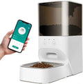 Dispenser Feeder, Steel Feeder Cat boqii Cat with Lock Lid, Automatic Dog & Food Voice 30S Timed Stainless Recorder APP with Control,