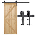 Kit Single-door Track Steel Arrow Design Barn Black Hardware Hanging Ft Door Easyfashion 6 Sliding