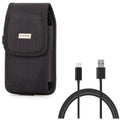 Motion Plus Coolpad Long for Canvas Pixel Vivo Sync Type-C XL - Rapid USB - Blackberry w Y8K Holster Rugged Metal G9, Charge Clip Belt 3a Cable Black Wire XI XL 6ft Case Legacy BLU -