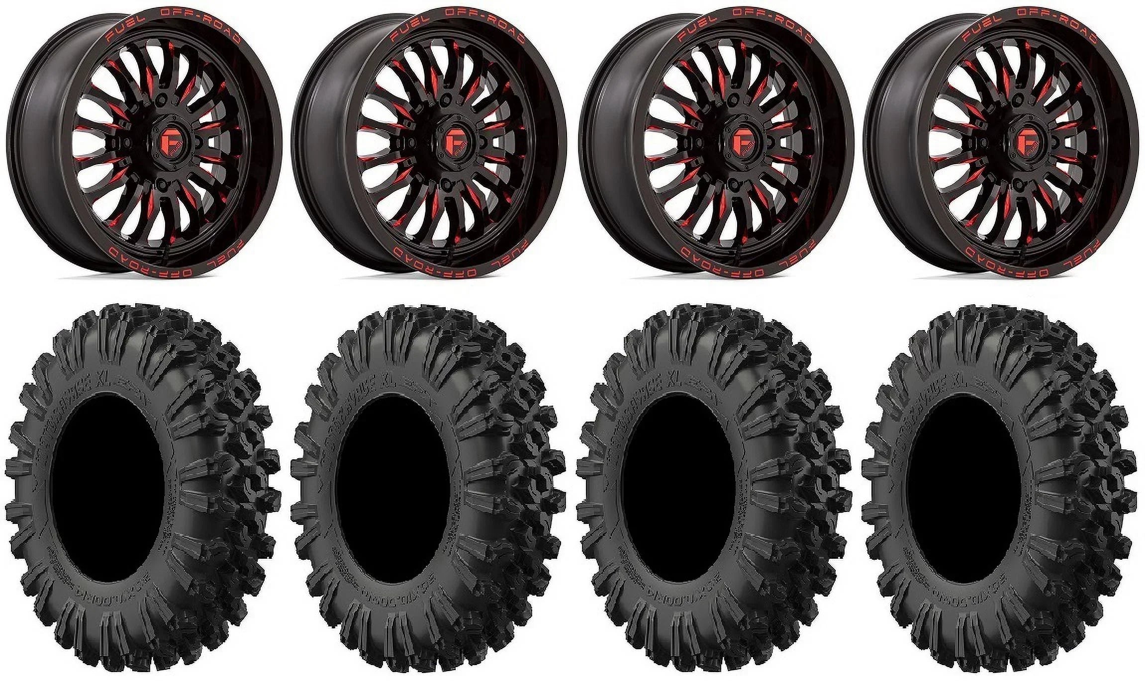 Mule Kawasaki ARC Teryx MotoRavage Fuel Tires XL 40" Wheels Red 18"